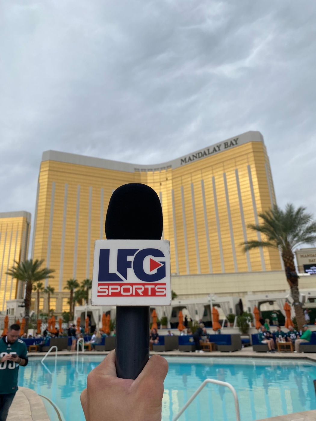 the lfg sports mic at the pool in vegas