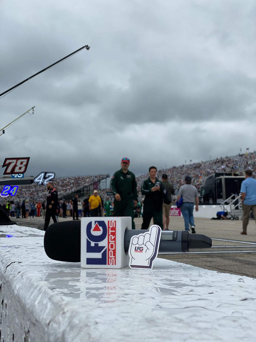 the lfg sports mic and foamie on pit road