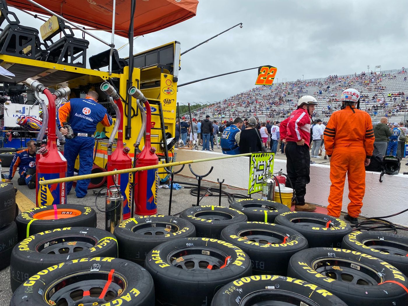 a nascar pit box on race day